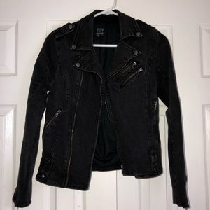 Black Jean Moto Jacket